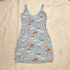 BlackMilk Kawaii Blue Bodycon Dress, Medium